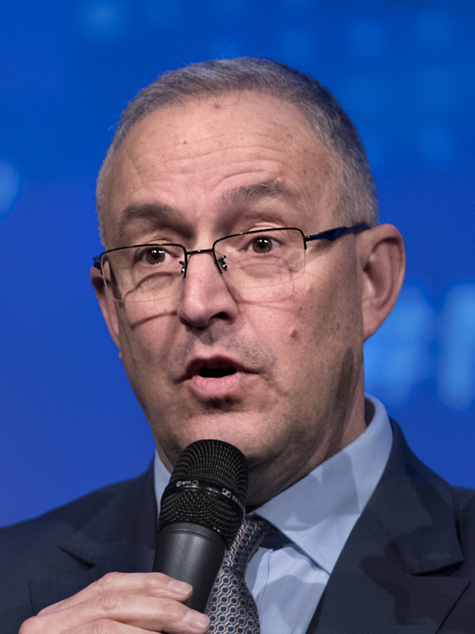 Portrait photograph of Ahmed Aboutaleb, mayor of Rotterdam, at the 2018 Ambassadors Conference.
